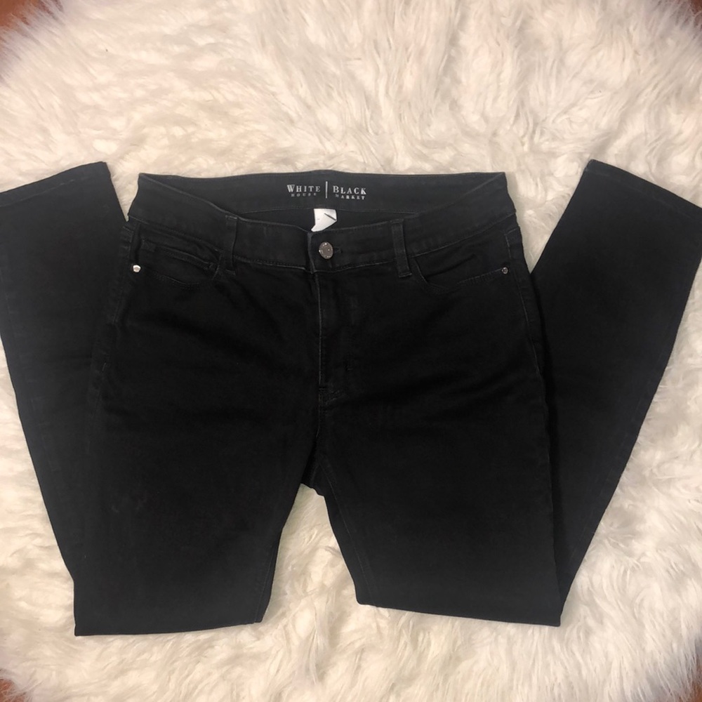 WHBM black denim skinny jeans. Great used condition